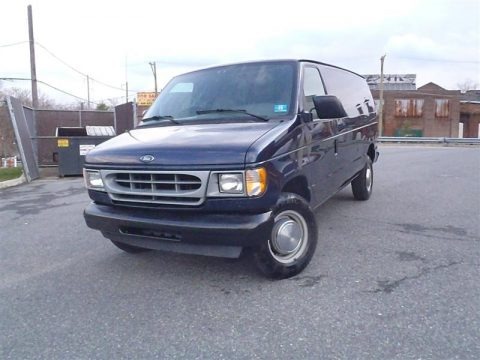 True Blue Metallic 2002 Ford E Series Van E250 Cargo