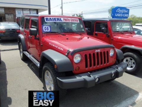 Flame Red 2008 Jeep Wrangler Unlimited Rubicon 4x4 Flame Red 2008 Jeep Wrangler Unlimited Rubicon 4x4