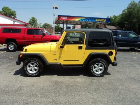 Solar Yellow 2000 Jeep Wrangler Sport 4x4