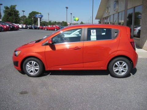 Inferno Orange Metallic 2012 Chevrolet Sonic LT Hatch