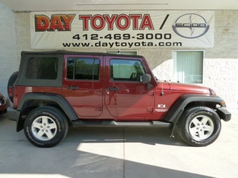 Red Rock Crystal Pearl 2008 Jeep Wrangler Unlimited X 4x4 Red Rock Crystal Pearl 2008 Jeep Wrangler Unlimited X 4x4
