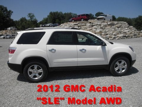 Summit White 2012 GMC Acadia SLE AWD