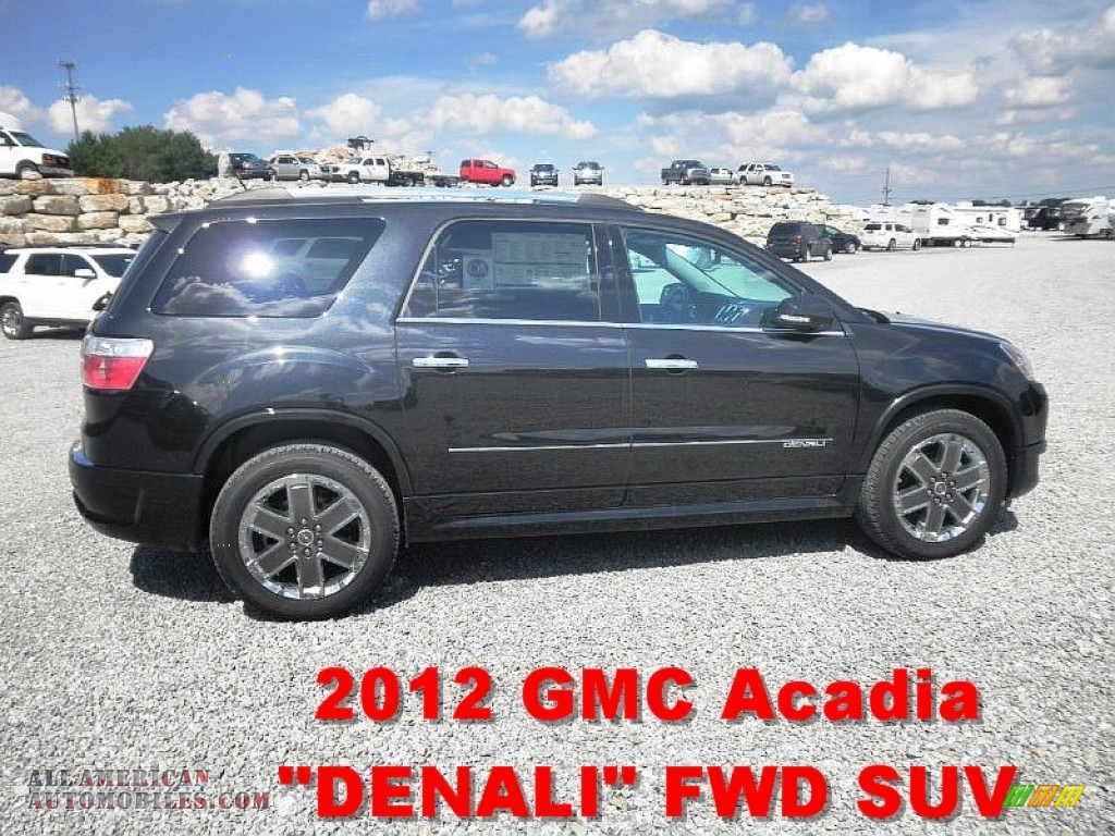 2012 GMC Acadia Denali in Carbon Black Metallic 292170 All American