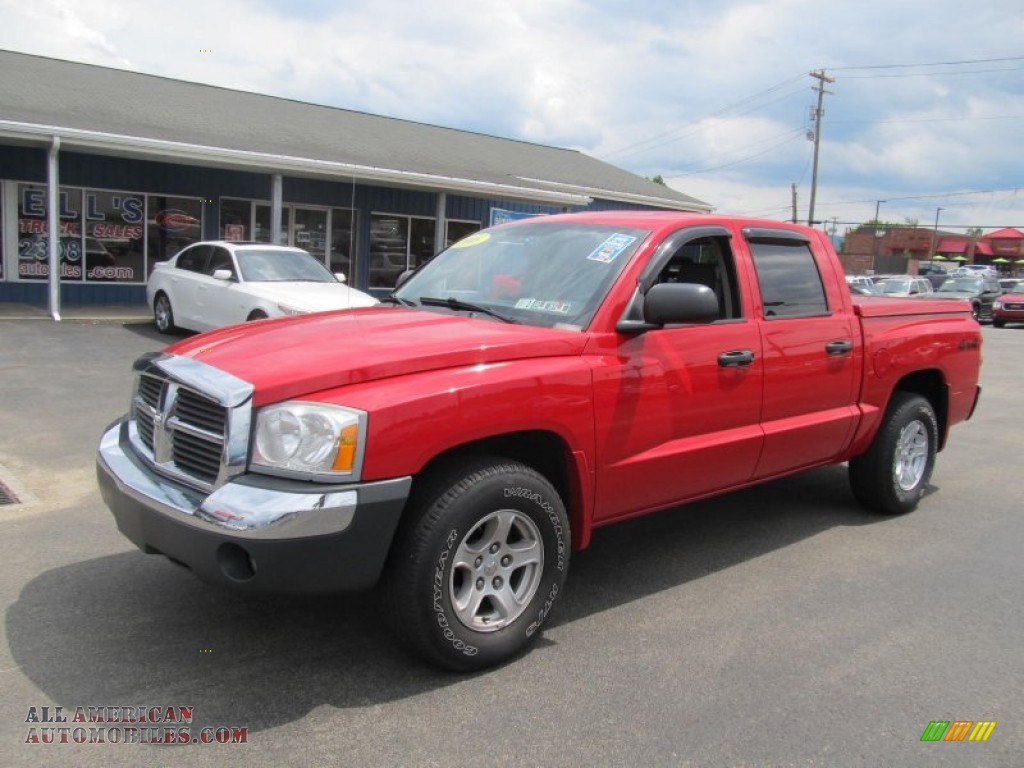 2005 Dodge Dakota Slt Quad Cab 4x4 In Flame Red Photo 8 338442 All