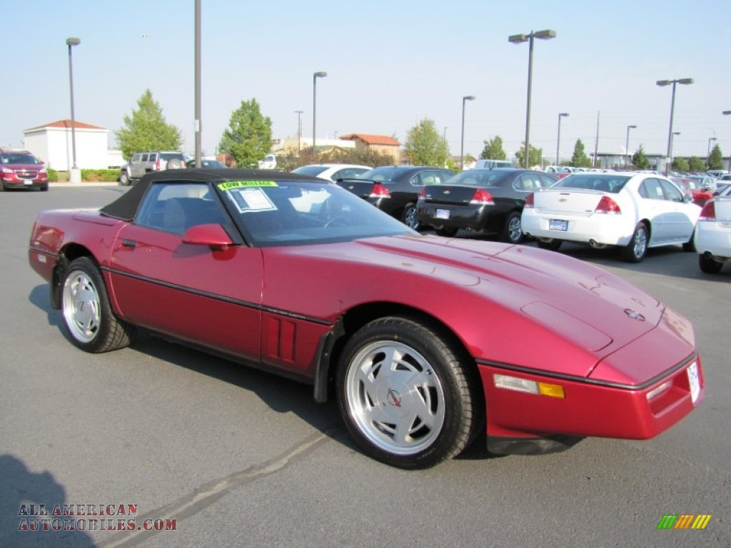 1989 Corvette Convertible - Dark Red Metallic / Gray photo #1