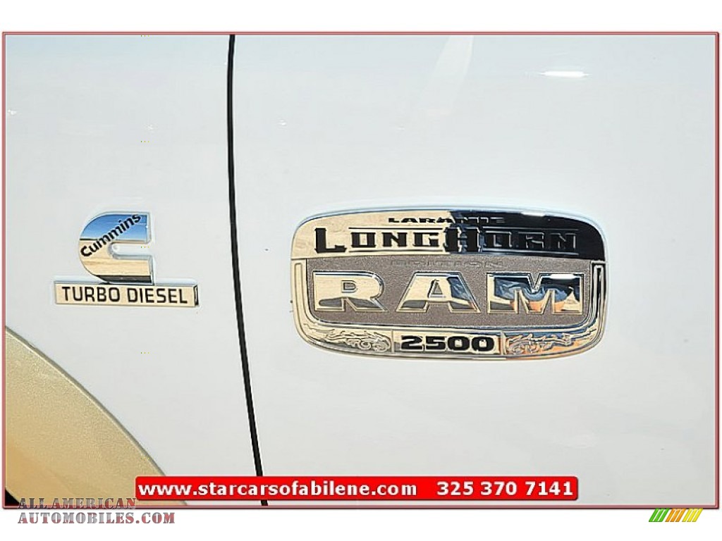 2011 Ram 2500 HD Laramie Longhorn Mega Cab 4x4 - Bright White / Light Pebble Beige/Bark Brown photo #3