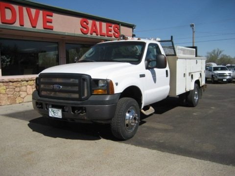 Oxford White 2007 Ford F350 Super Duty XL Regular Cab Dually Utility Truck