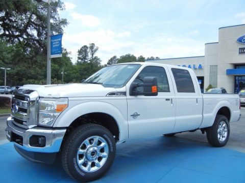 White Platinum Metallic Tri-Coat 2013 Ford F350 Super Duty Lariat Crew Cab 4x4