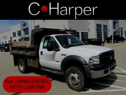 Oxford White 2007 Ford F550 Super Duty XL Regular Cab 4x4 Dump Truck