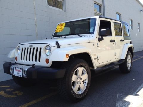 Stone White 2010 Jeep Wrangler Unlimited Sahara 4x4