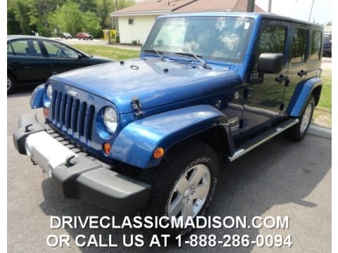 Deep Water Blue Pearl 2009 Jeep Wrangler Unlimited Sahara 4x4