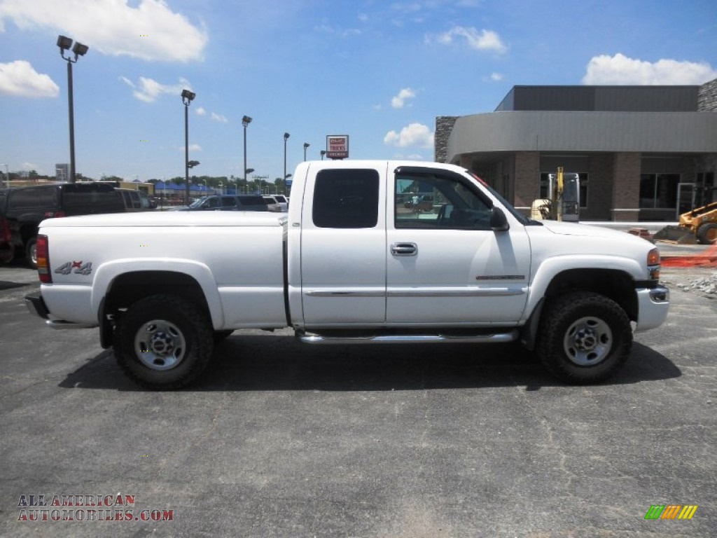 2003 GMC Sierra 2500HD SLE Extended Cab 4x4 in Summit White photo #7