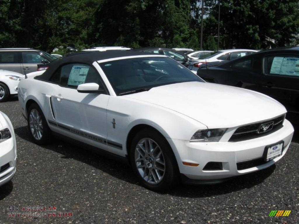 2012 Mustang V6 Premium Convertible - Performance White / Stone photo #1