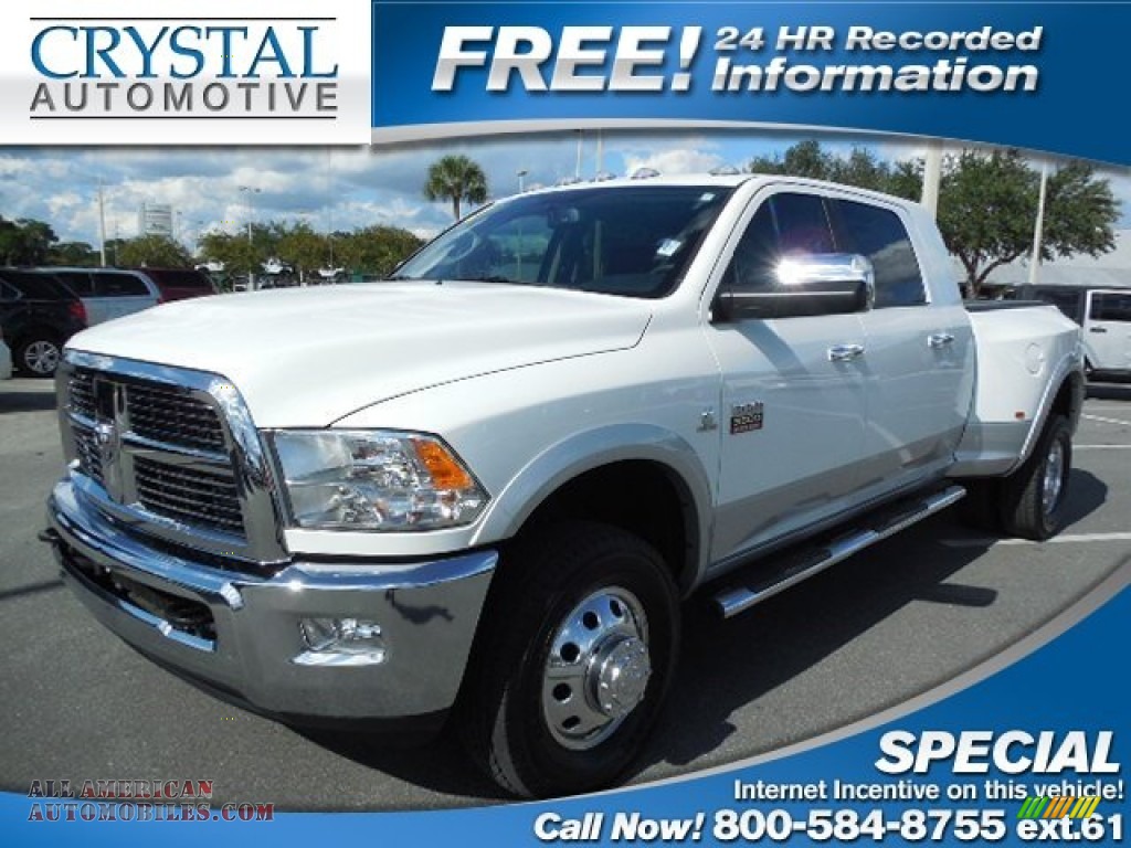 2012 Dodge Ram 3500 Hd Laramie Mega Cab 4x4 Dually In Bright White 