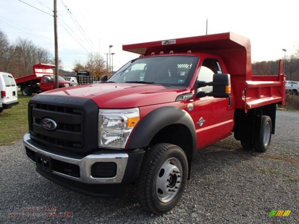 2014 F550 Super Duty XL Regular Cab 4x4 Dump Truck - Vermillion Red / Steel photo #4