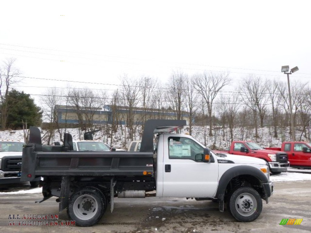 2014 F450 Super Duty XL Regular Cab 4x4 Dump Truck - Oxford White / Steel photo #1