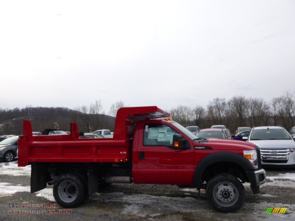 2014 F550 Super Duty XL Regular Cab 4x4 Dump Truck - Vermillion Red / Steel photo #1