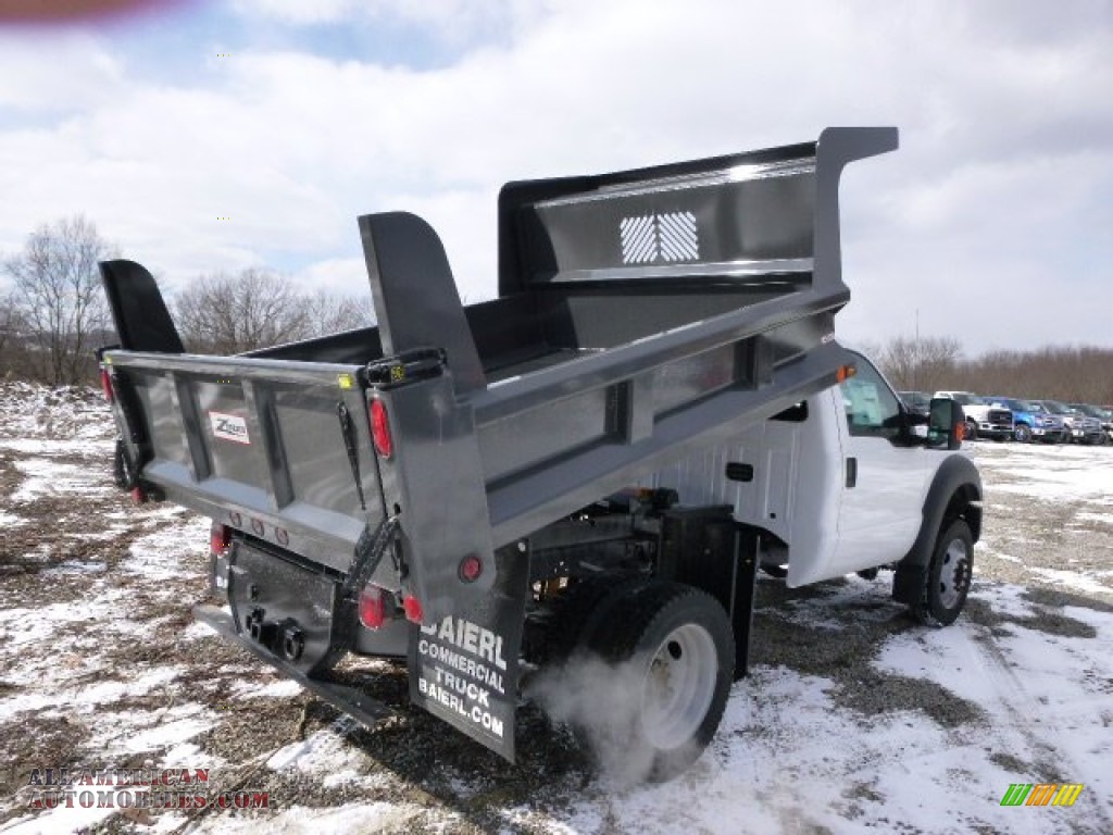 2014 F450 Super Duty XL Regular Cab 4x4 Dump Truck - Oxford White / Steel photo #8
