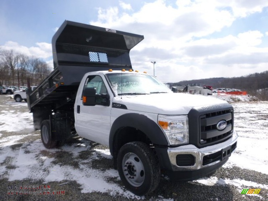 2014 F450 Super Duty XL Regular Cab 4x4 Dump Truck - Oxford White / Steel photo #2