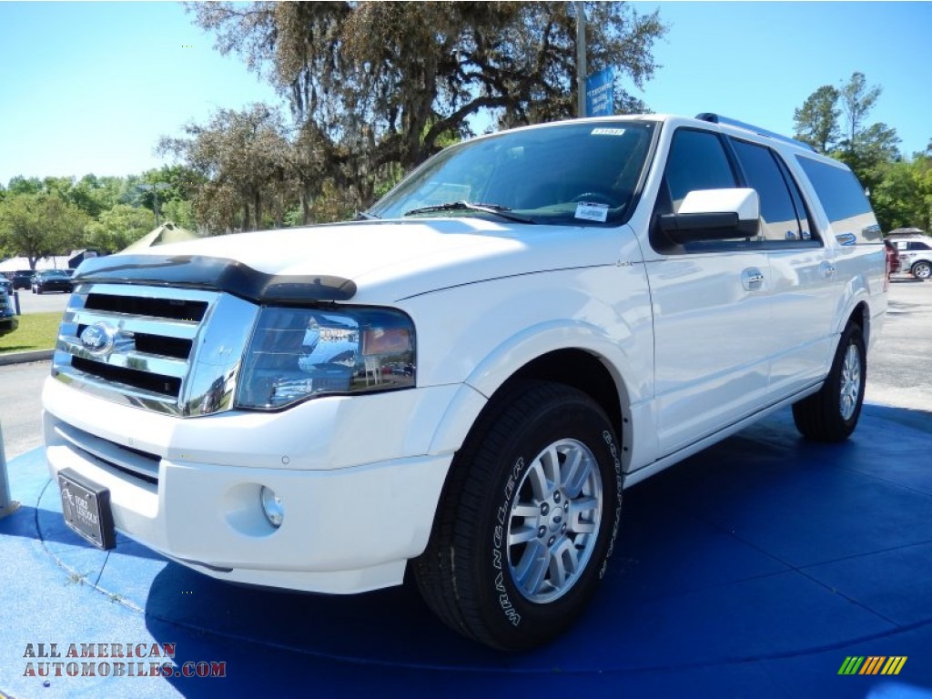 White Platinum Tri-Coat / Charcoal Black Ford Expedition EL Limited