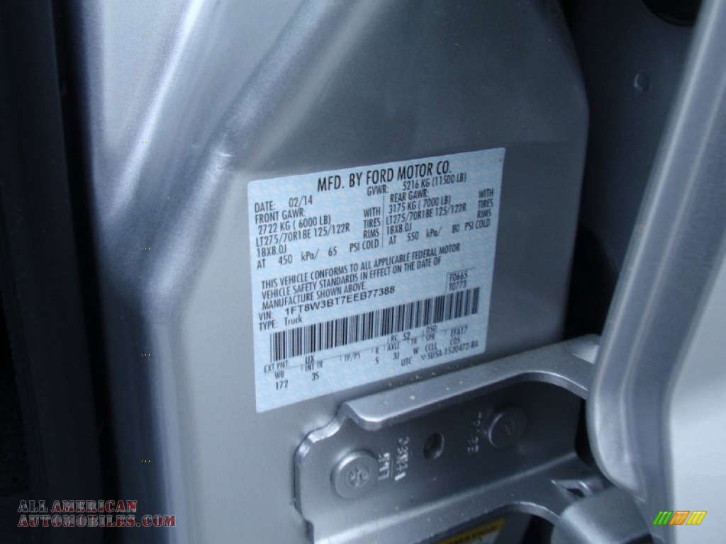 2014 F350 Super Duty XLT Crew Cab 4x4 - Ingot Silver Metallic / Steel photo #34