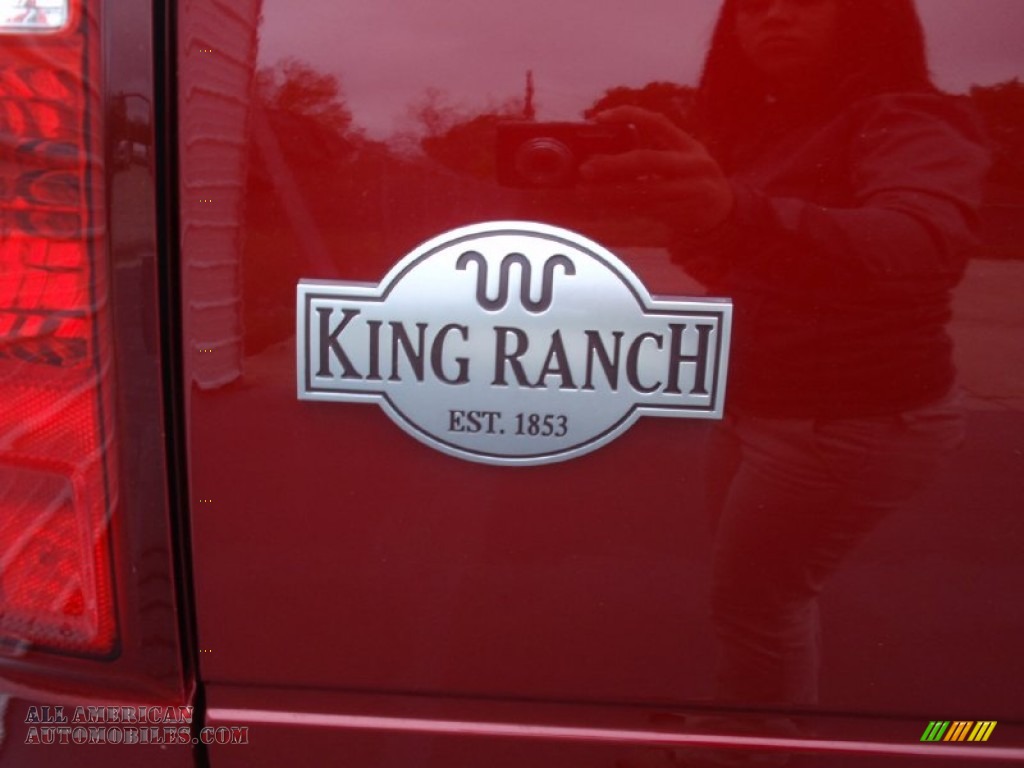 2014 F350 Super Duty King Ranch Crew Cab 4x4 Dually - Ruby Red Metallic / Adobe photo #23