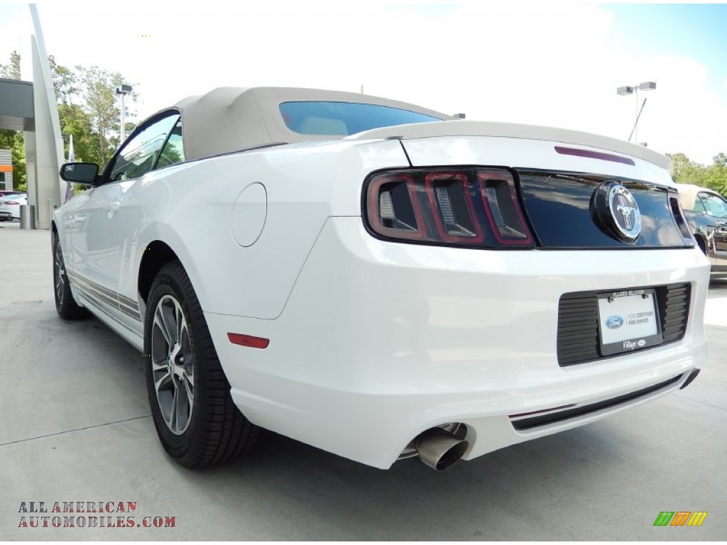 2014 Mustang V6 Premium Convertible - Oxford White / Medium Stone photo #2