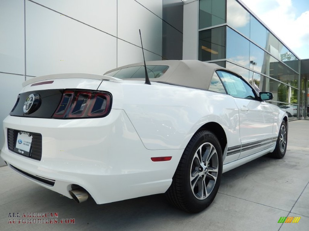 2014 Mustang V6 Premium Convertible - Oxford White / Medium Stone photo #4