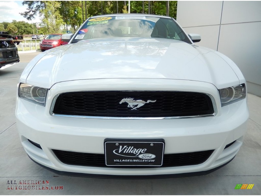 2014 Mustang V6 Premium Convertible - Oxford White / Medium Stone photo #7