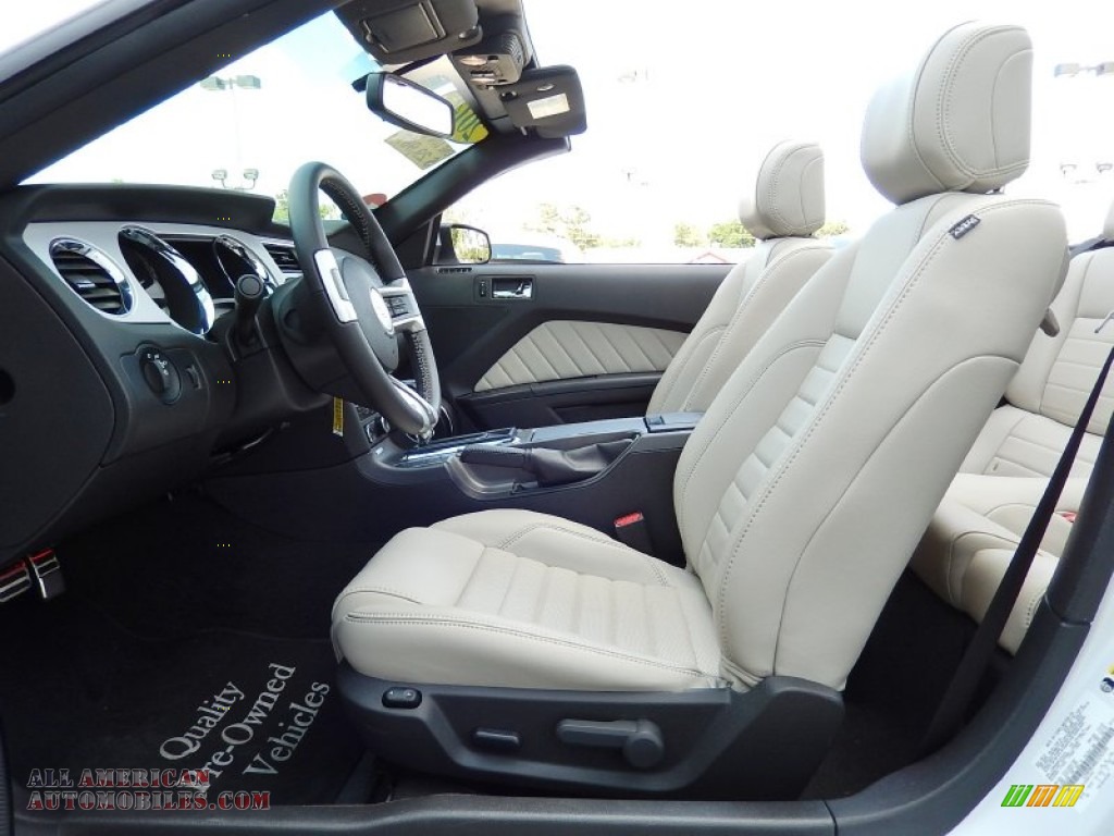 2014 Mustang V6 Premium Convertible - Oxford White / Medium Stone photo #11