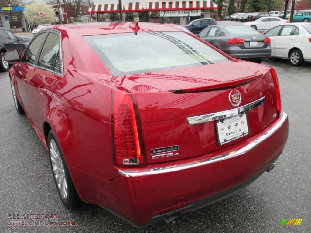 2010 CTS 4 3.6 AWD Sedan - Crystal Red Tintcoat / Cashmere/Cocoa photo #4