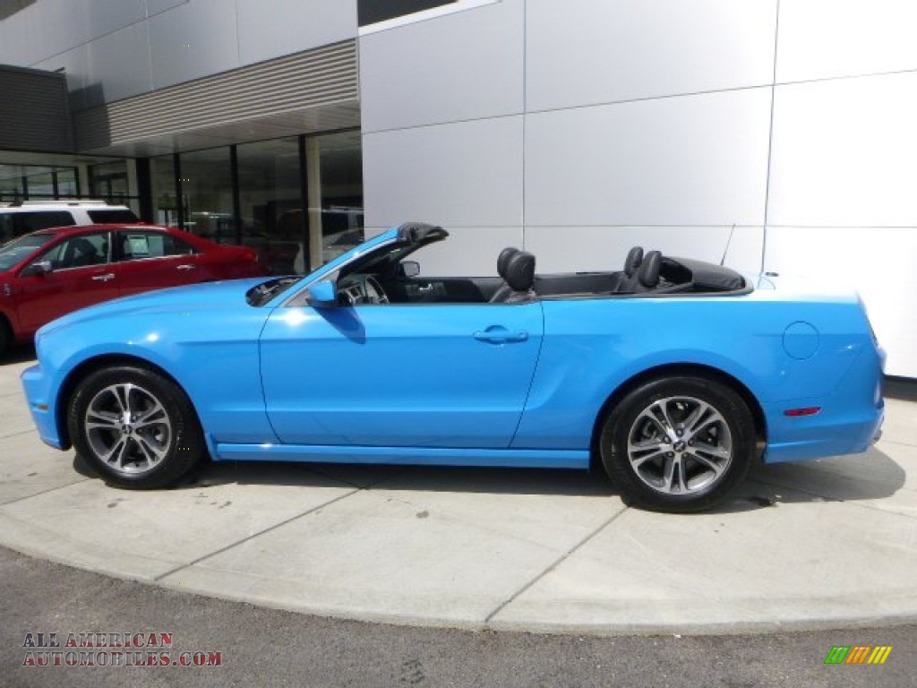 2014 Mustang V6 Premium Convertible - Grabber Blue / Charcoal Black photo #2