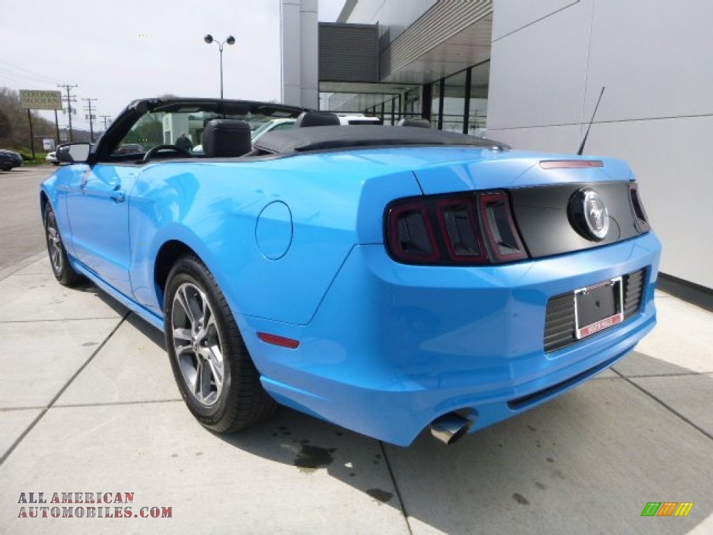 2014 Mustang V6 Premium Convertible - Grabber Blue / Charcoal Black photo #3