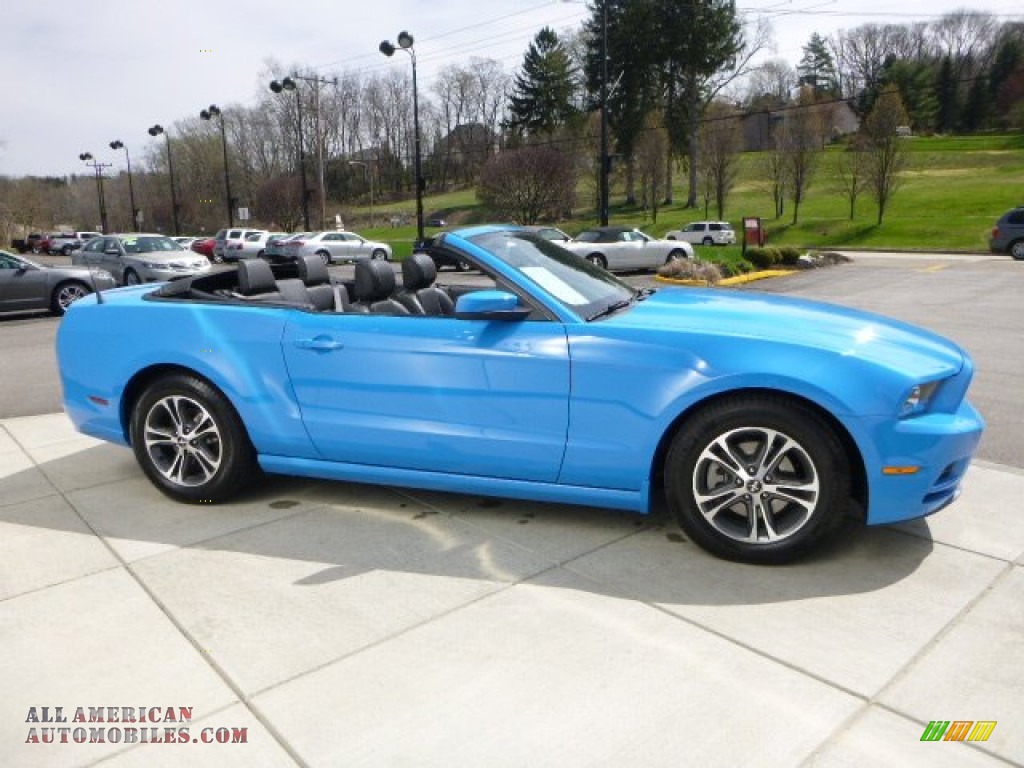 2014 Mustang V6 Premium Convertible - Grabber Blue / Charcoal Black photo #6