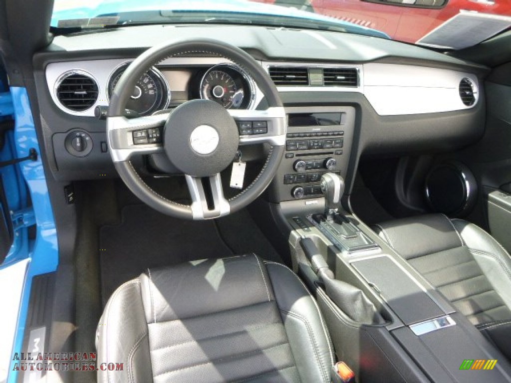 2014 Mustang V6 Premium Convertible - Grabber Blue / Charcoal Black photo #16