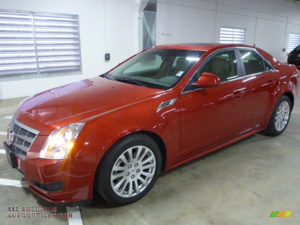 2010 CTS 4 3.0 AWD Sedan - Crystal Red Tintcoat / Cashmere/Cocoa photo #1