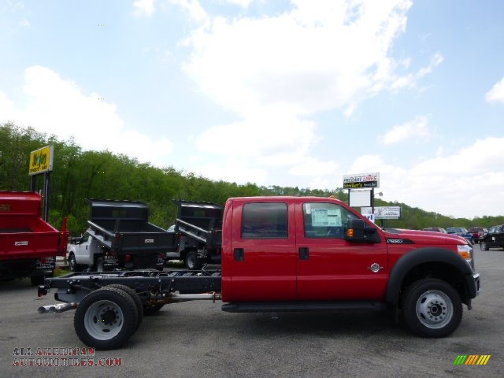 2015 F550 Super Duty XL Crew Cab 4x4 Chassis - Vermillion Red / Steel photo #1