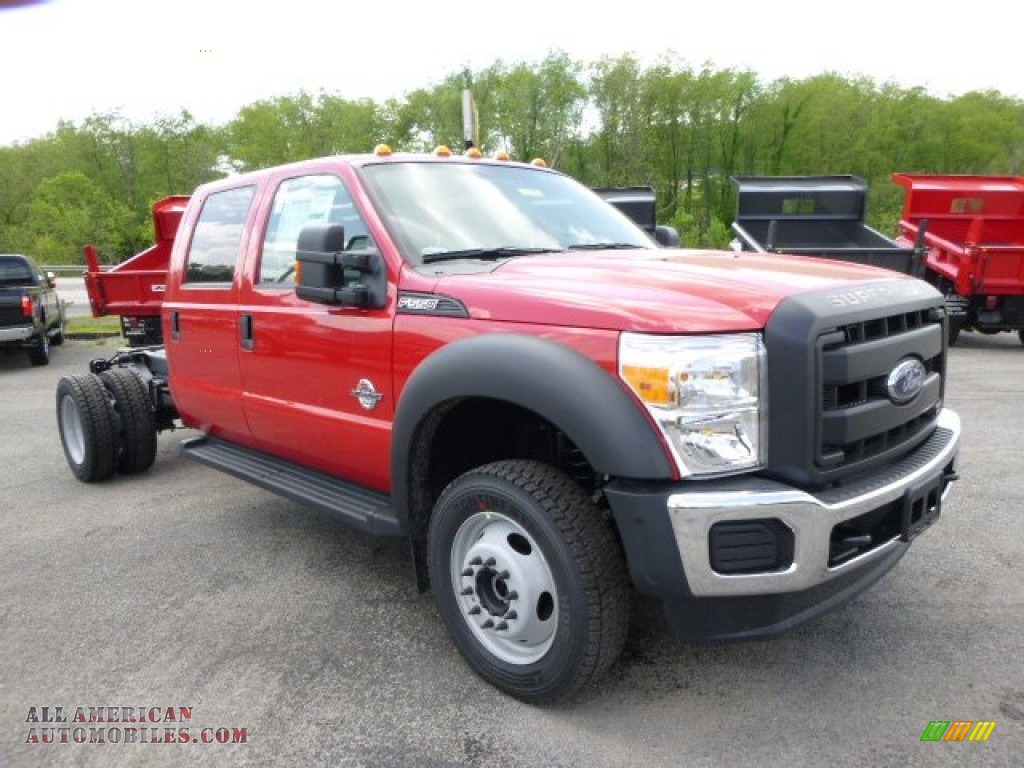 2015 F550 Super Duty XL Crew Cab 4x4 Chassis - Vermillion Red / Steel photo #2