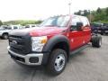 Ford F550 Super Duty XL Crew Cab 4x4 Chassis Vermillion Red photo #4