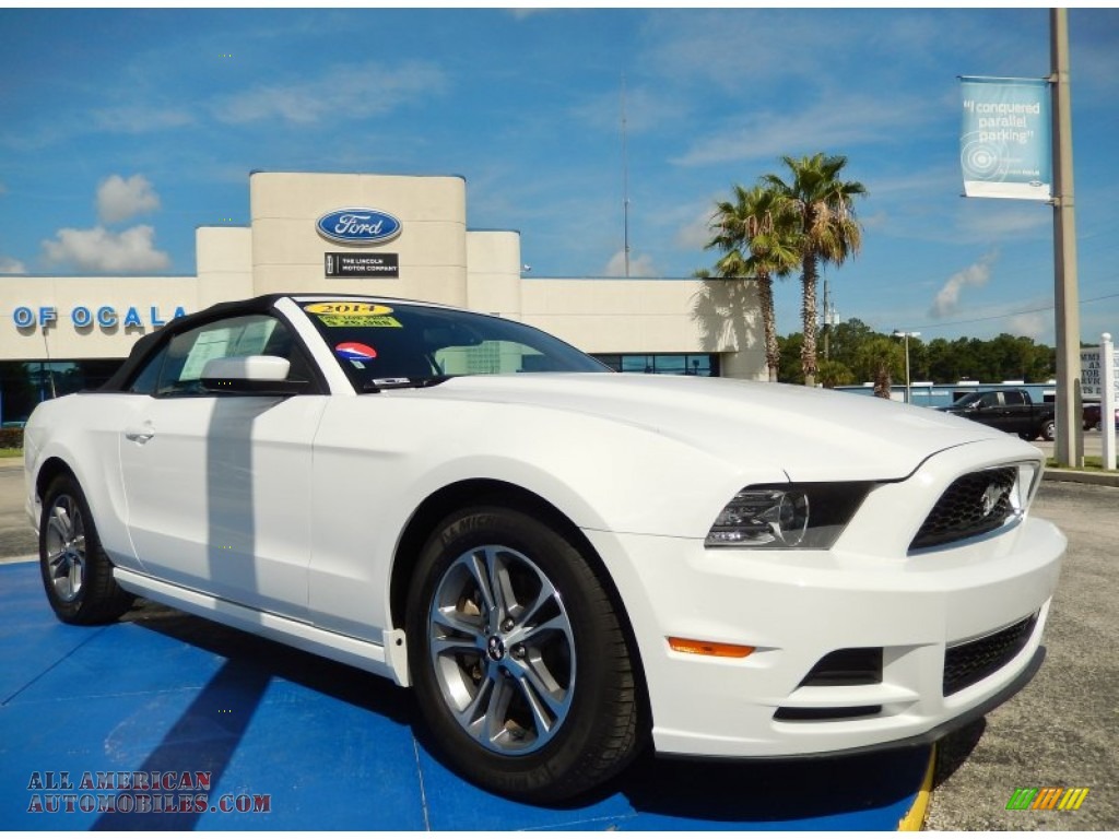 2014 Mustang V6 Premium Convertible - Oxford White / Charcoal Black photo #7