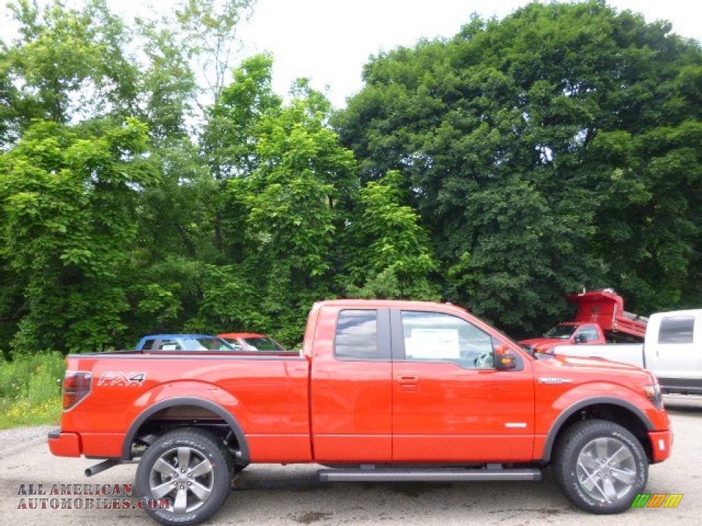 Race Red / Black Ford F150 FX4 SuperCab 4x4