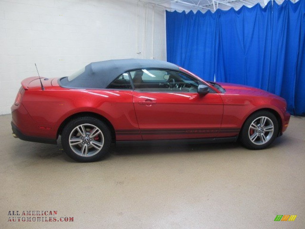 2010 Mustang V6 Premium Convertible - Red Candy Metallic / Saddle photo #10