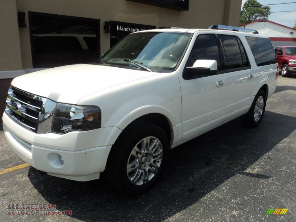 White Platinum Tri-Coat / Charcoal Black Ford Expedition EL Limited 4x4