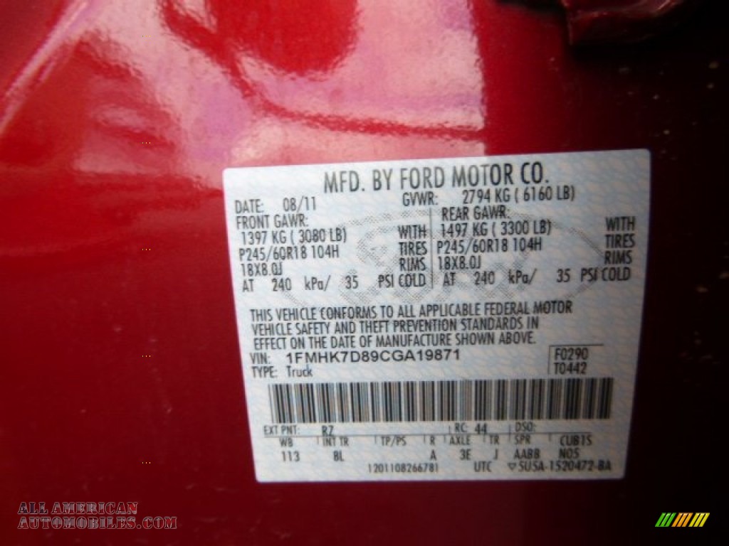 2012 Explorer XLT - Red Candy Metallic / Medium Light Stone photo #20