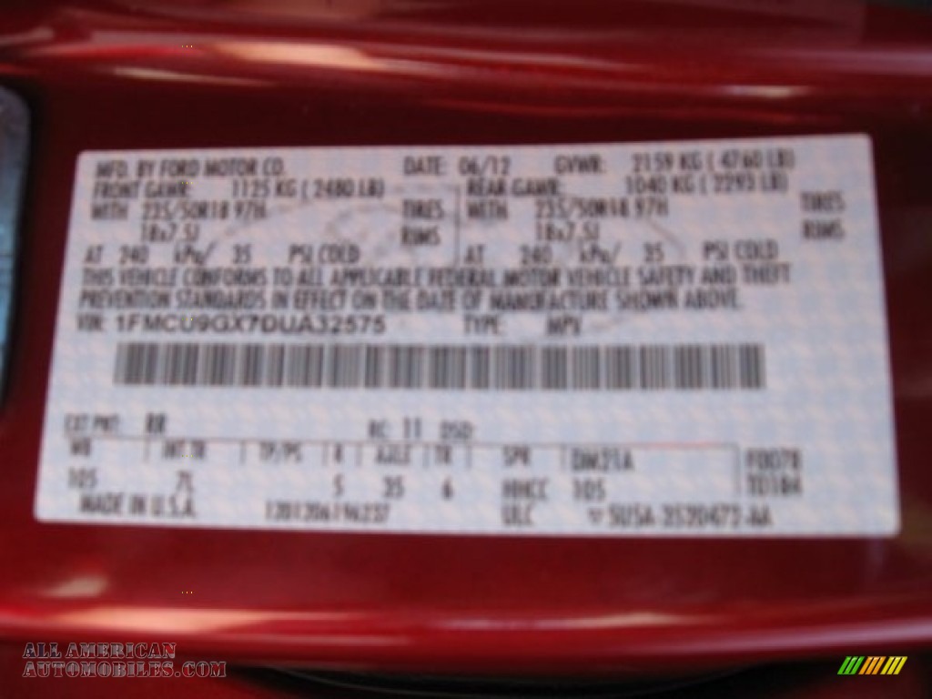 2013 Escape SE 1.6L EcoBoost 4WD - Ruby Red Metallic / Medium Light Stone photo #15