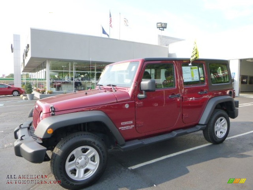 2012 Wrangler Unlimited Sport 4x4 - Deep Cherry Red Crystal Pearl / Black photo #1