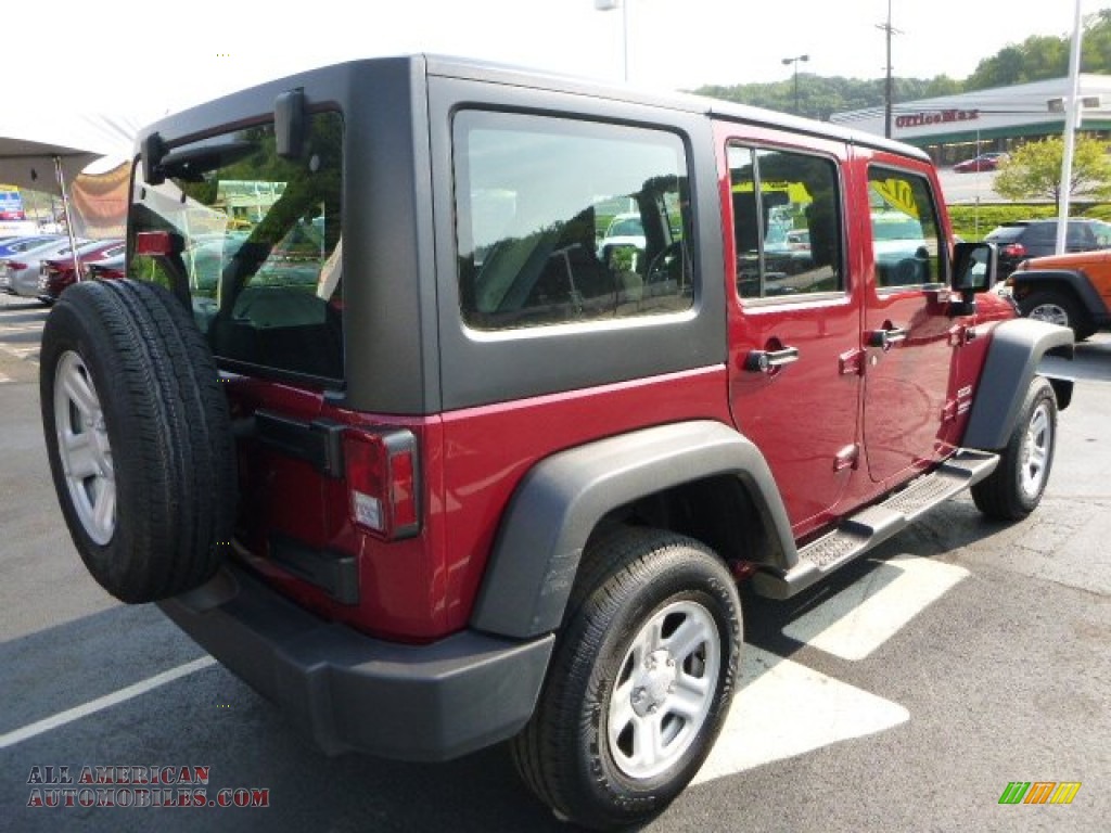 2012 Wrangler Unlimited Sport 4x4 - Deep Cherry Red Crystal Pearl / Black photo #5
