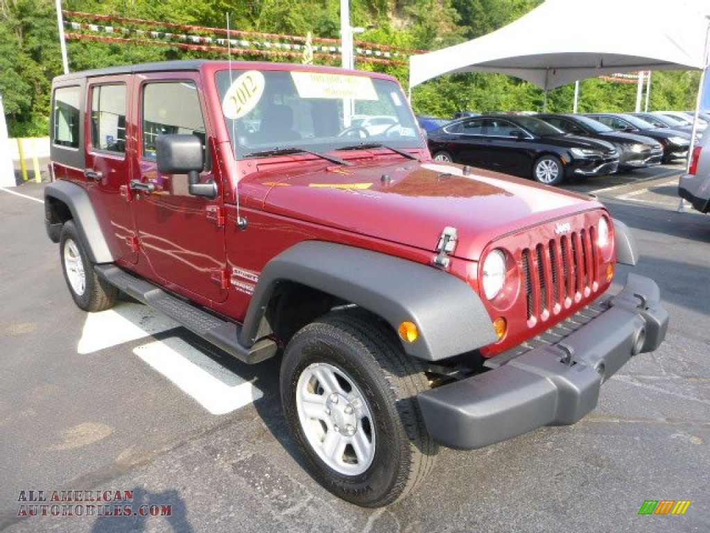 2012 Wrangler Unlimited Sport 4x4 - Deep Cherry Red Crystal Pearl / Black photo #7