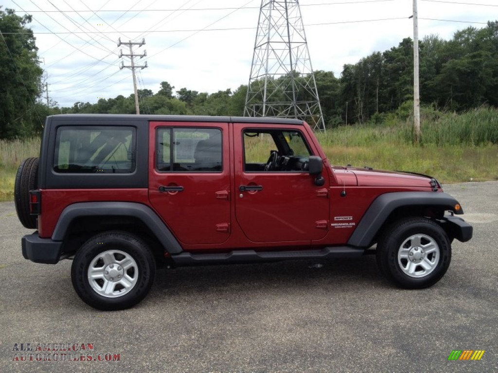 2012 Wrangler Unlimited Sport 4x4 - Deep Cherry Red Crystal Pearl / Black photo #5