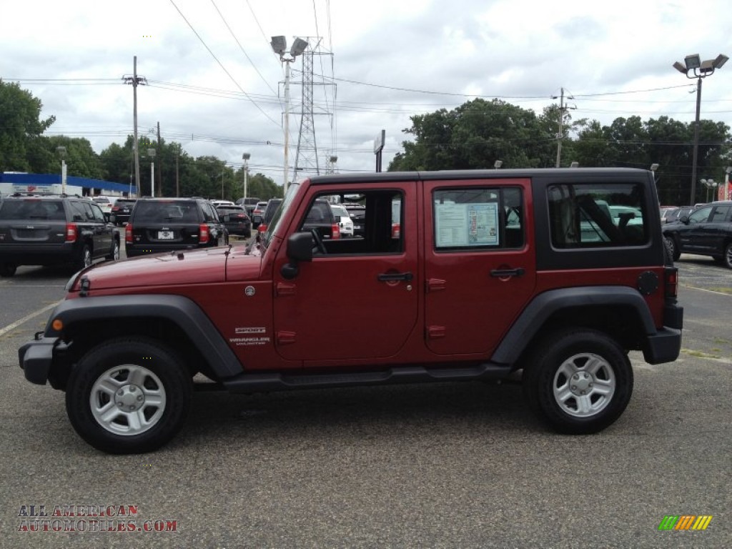 2012 Wrangler Unlimited Sport 4x4 - Deep Cherry Red Crystal Pearl / Black photo #12